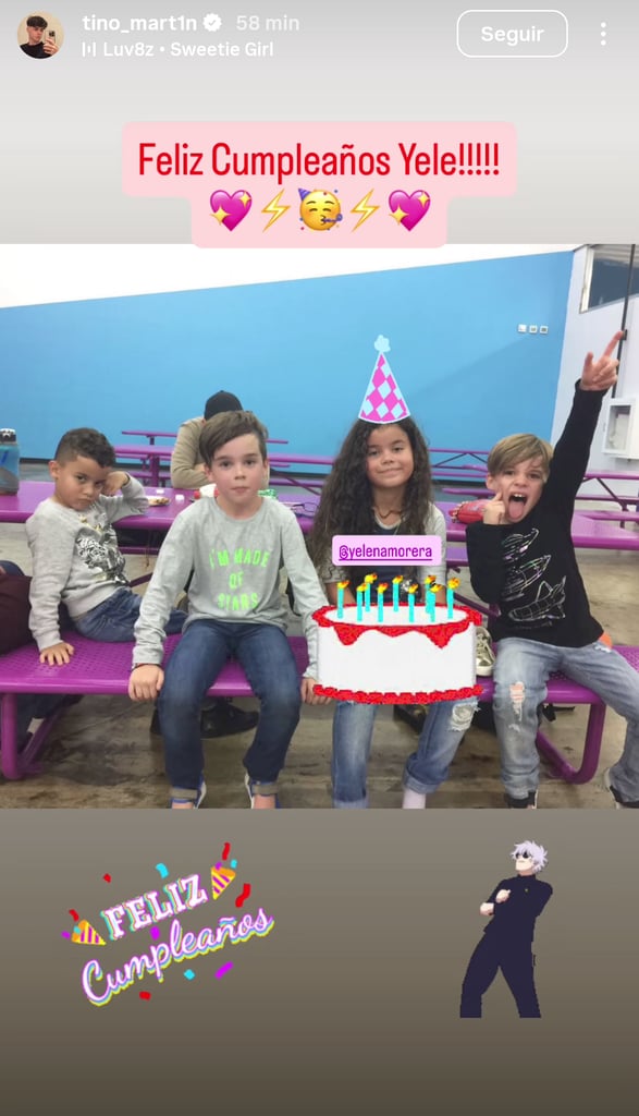Valentino Martin compartió esta foto para Felicitar a Jelena Morera, hija de Wisin.