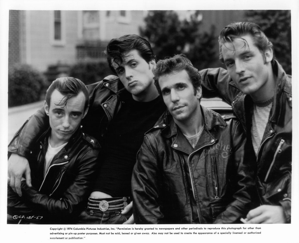 Sylvester Stallone, junto a sus otros compañeros de reparto en 'The Lords Of Flatbush'