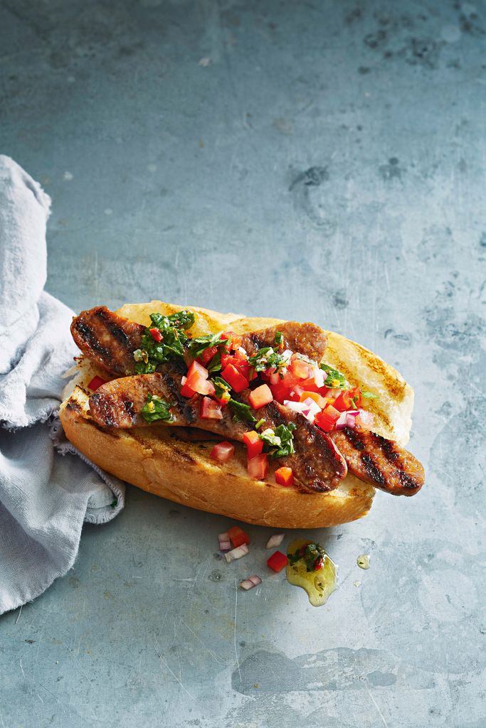 Choripán con verduras