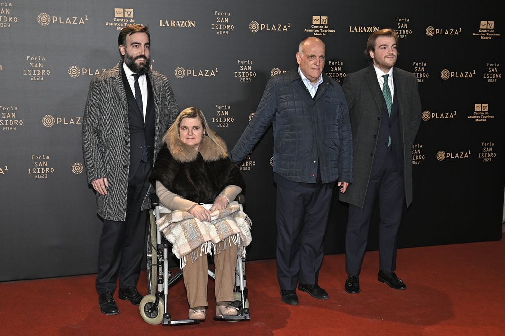 Javier Tebas acude a la plaza de toros de Las Ventas para asistir a la gala de presentación de los carteles de la Feria de San Isidro, a 1 de febrero de 2023, en Madrid (España)