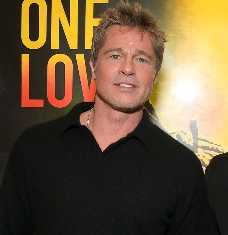 Brad Pitt que causa sensación por su pelo y su piel