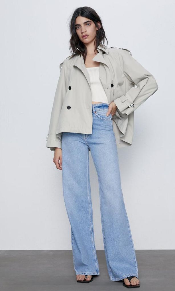 jean claros de corte alto de zara