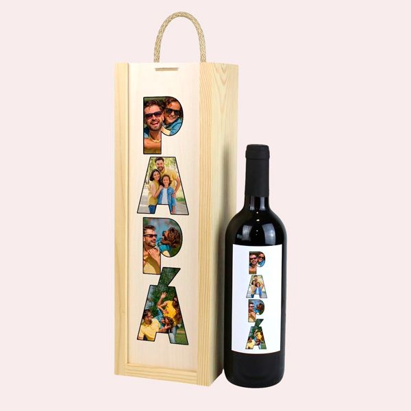 Botella de Vino Personalizada con Fotos