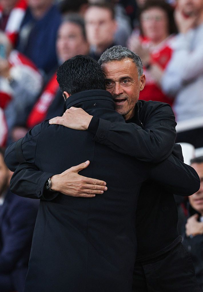 Luis Enrique  y Arteta se enfrentaron en las semifinales de la Champions League 2025