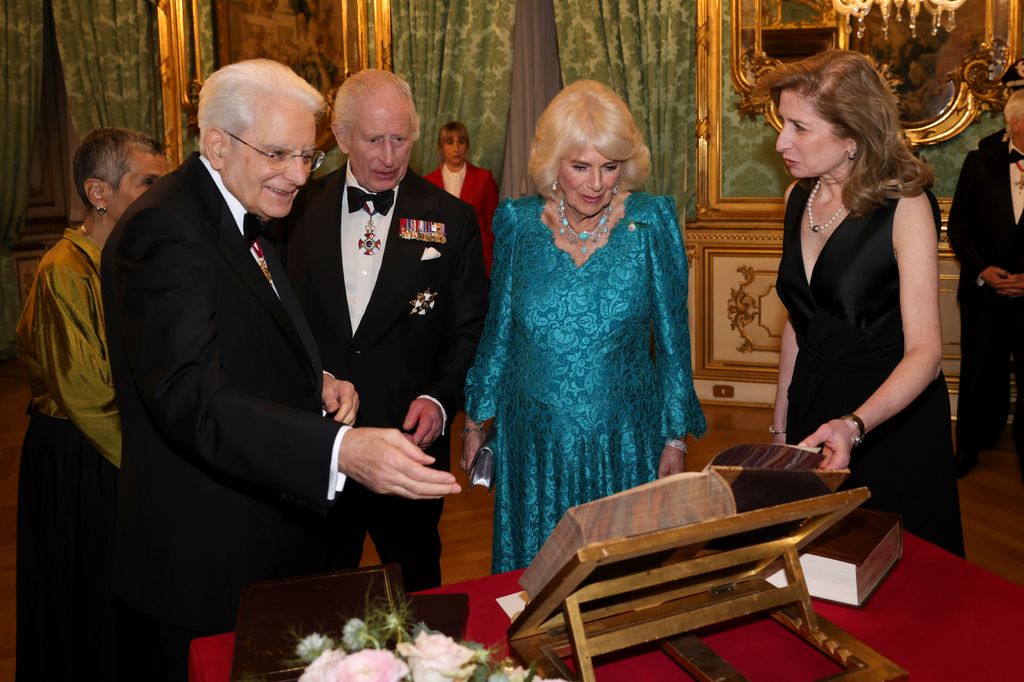 La reina Camilla durante su visita de Estado a Italia en abril de 2025