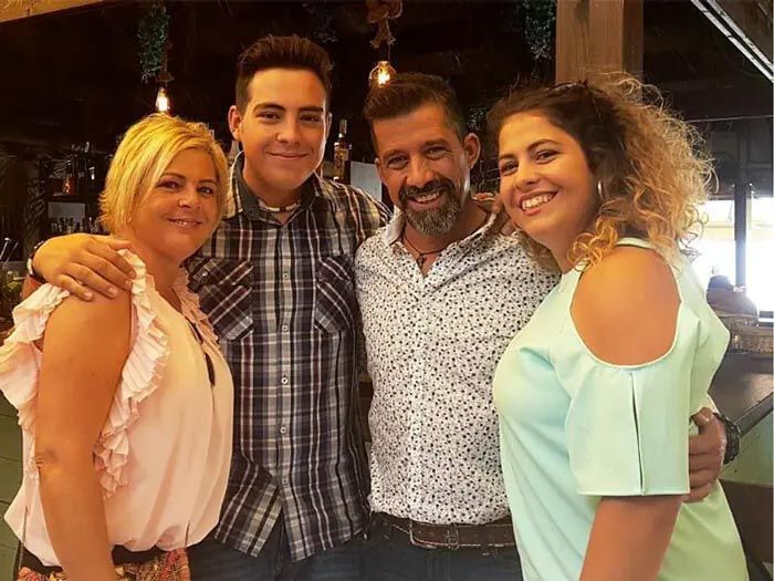 José Luis Losa con sus hijos, José Luis e Inma
