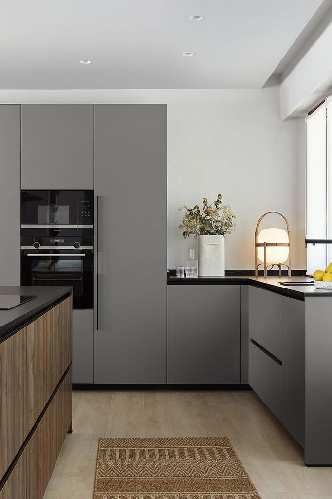 Muebles de cocina en gris