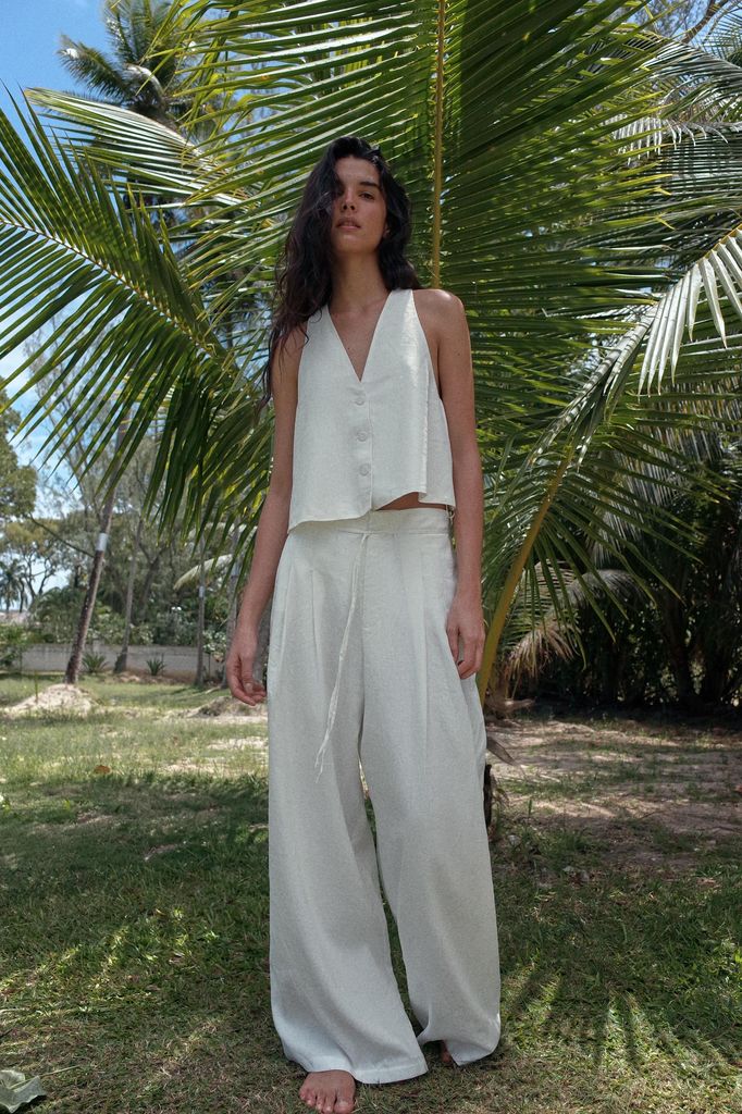 Conjunto de lino blanco de Zara