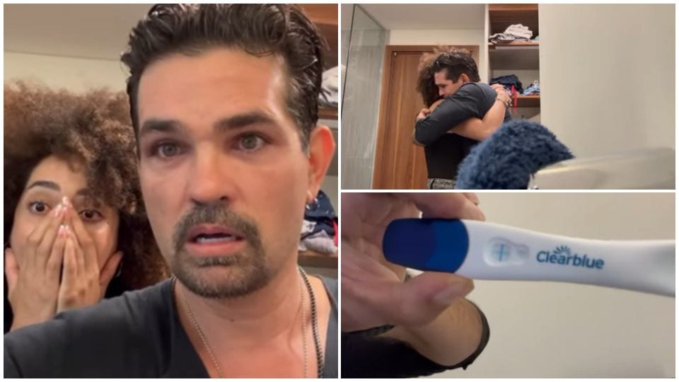 Brenda Kellerman y Ferdinando Valencia, en el momento en el que se enteran del embarazo.