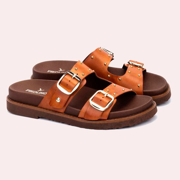 Sandalias planas con hebilla para mujer