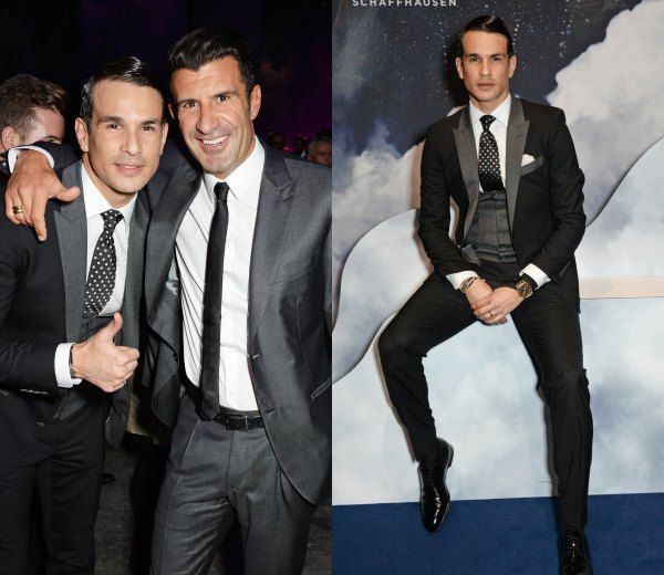Jose Mari Manzanares con uno de los tres piezas que le solemos ver a menudo, combinando negro y gris. 