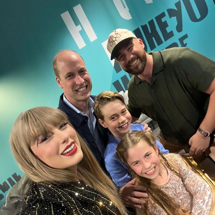 Taylor Swift, con su novio Travis Kelce, el príncipe de Gales y los príncipes George y Charlotte