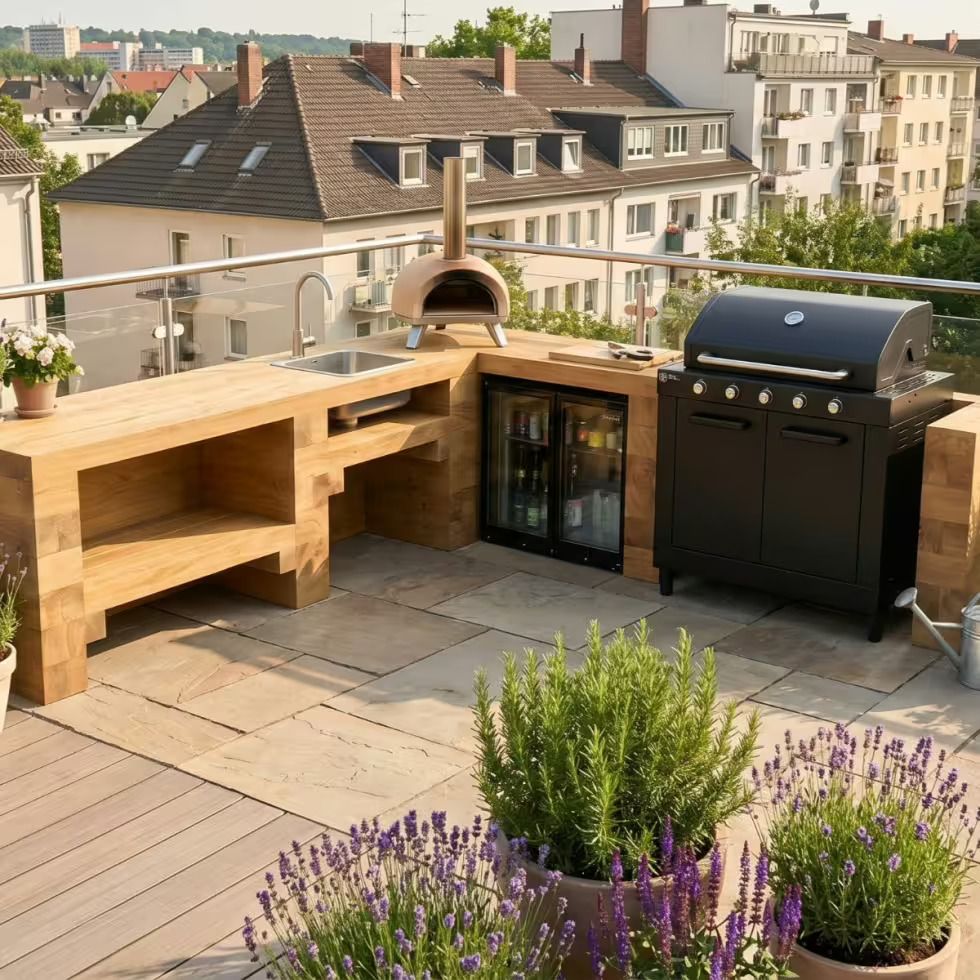 Cocina en una terraza