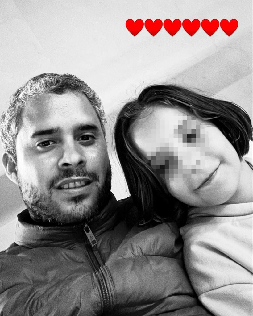 José Fernando con su hija Rocío, de 8 años, nacida de su relación con Michu
