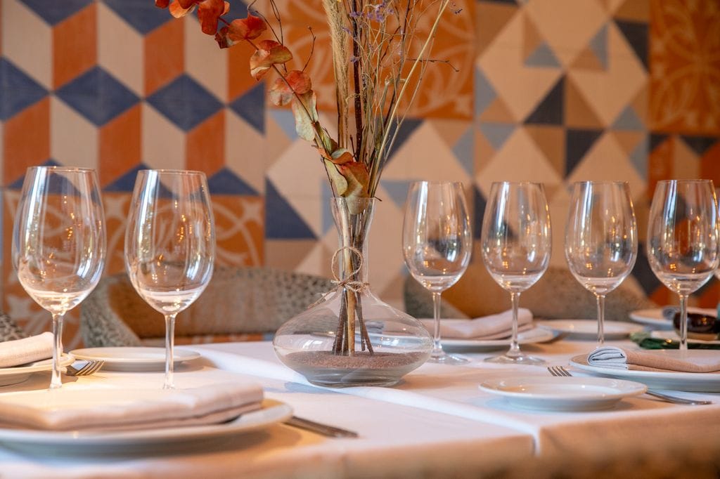 Mesa del restaurante La Lonja del mar