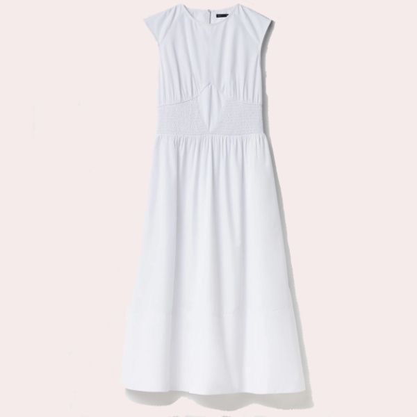 vestido blanco fruncido