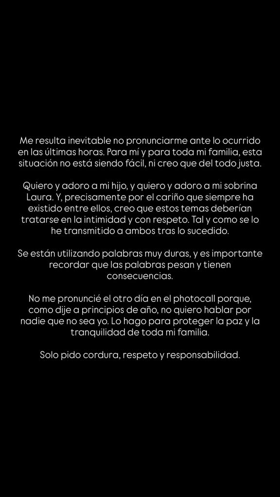 Comunicado que ha emitido Mar Flores en sus redes sociales
