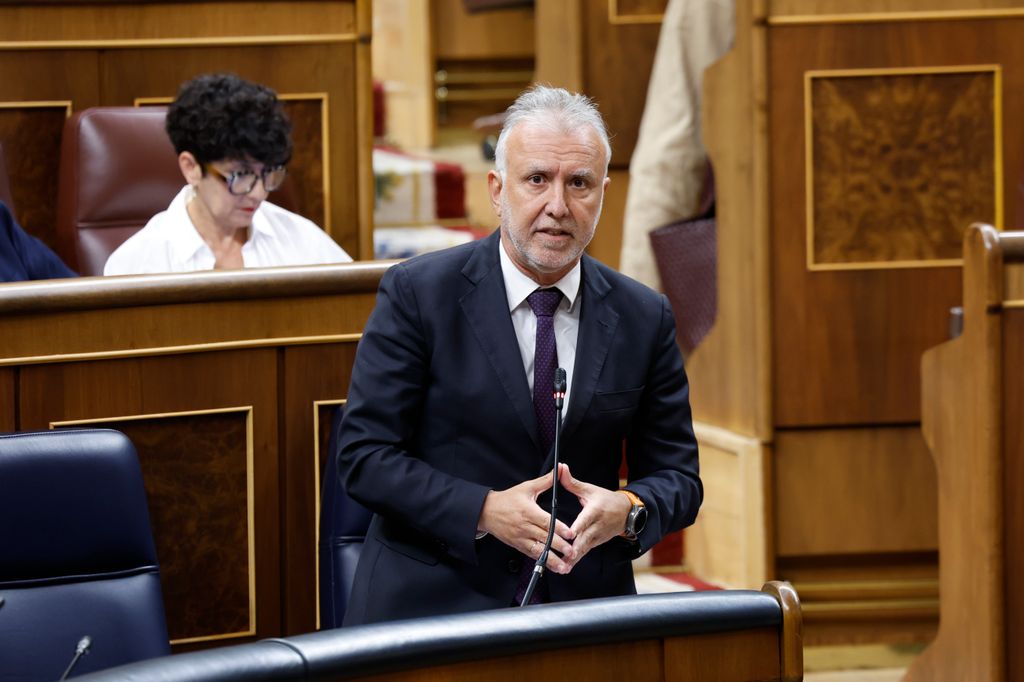 Ángel Víctor Torres durante una intervención en el Congreso de los Diputados
