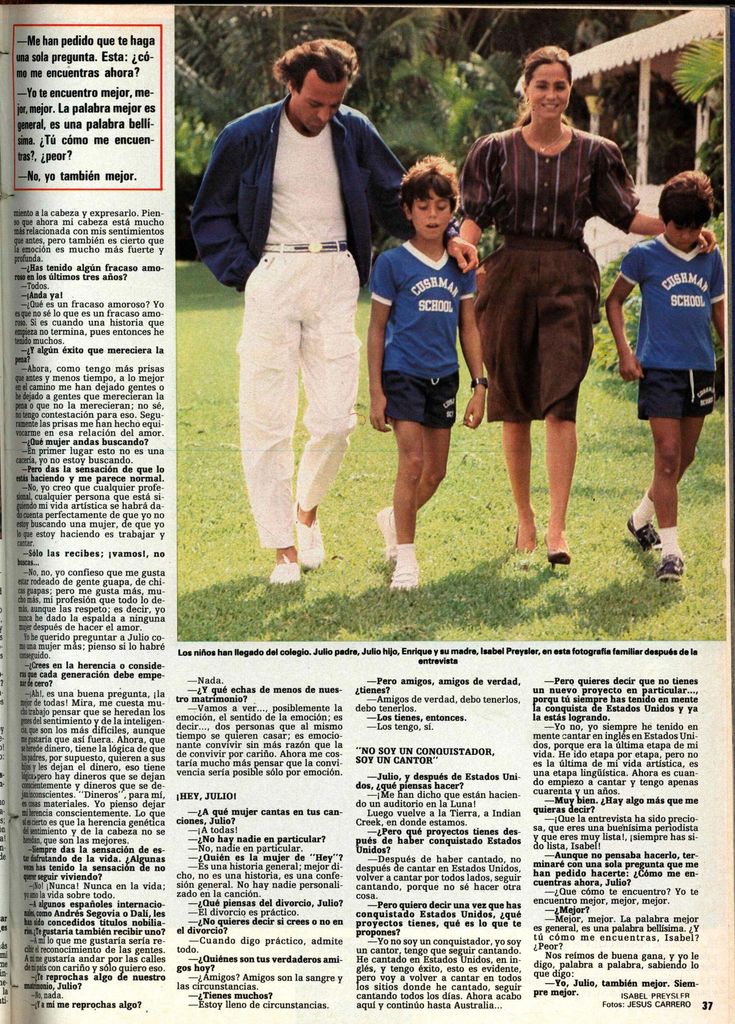Entrevista Isabel Preysler a Julio Iglesias