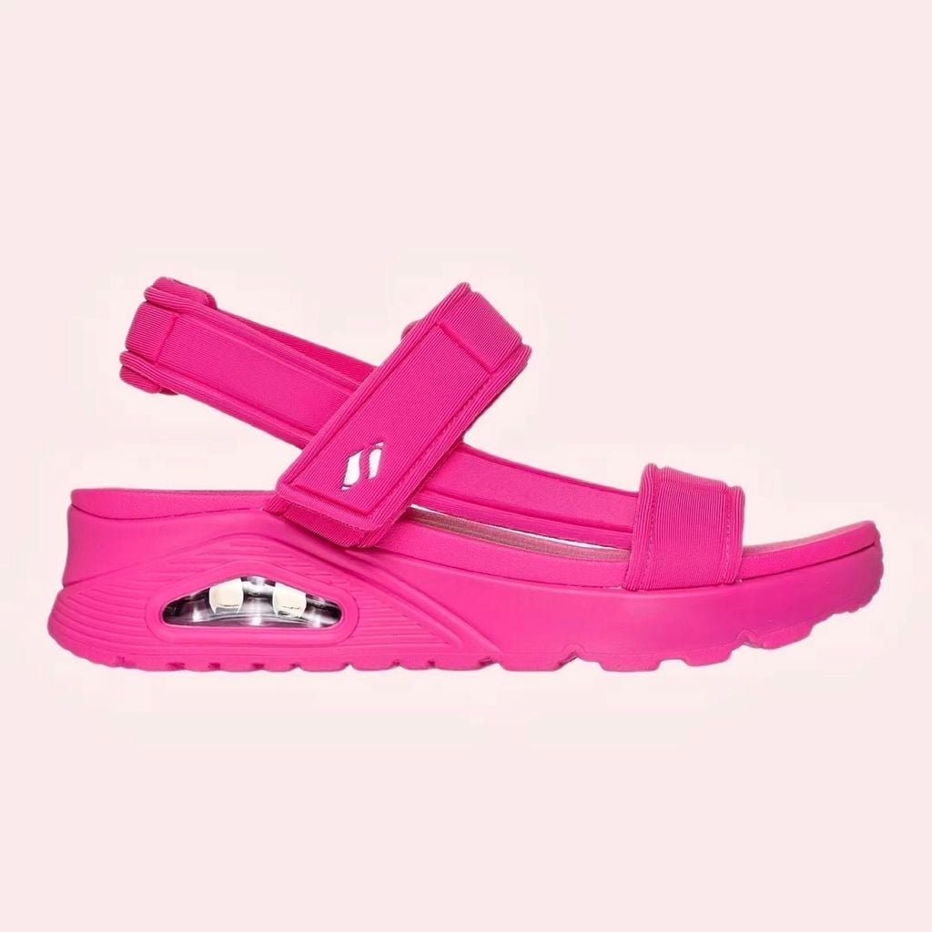 Sandalia rosa con cámara de aire de Skechers