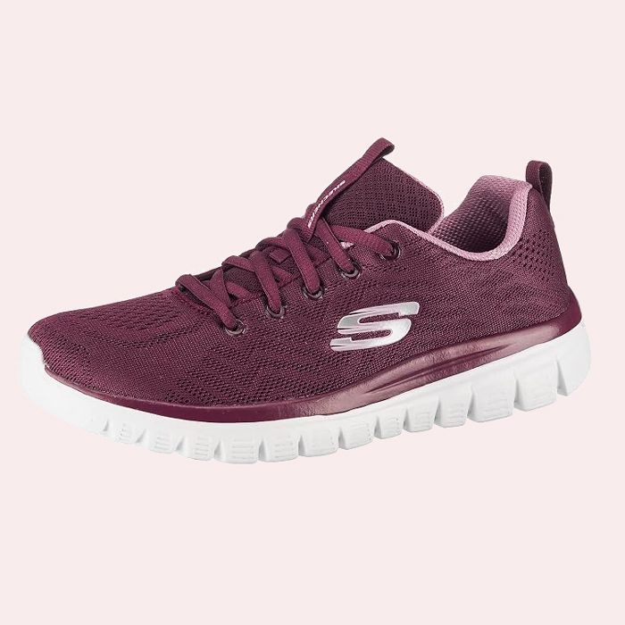 Skechers Mujer Graceful Get Connected Trainers color vino