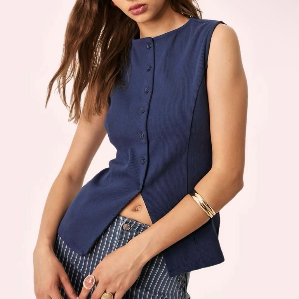 Top azul marino de Asos