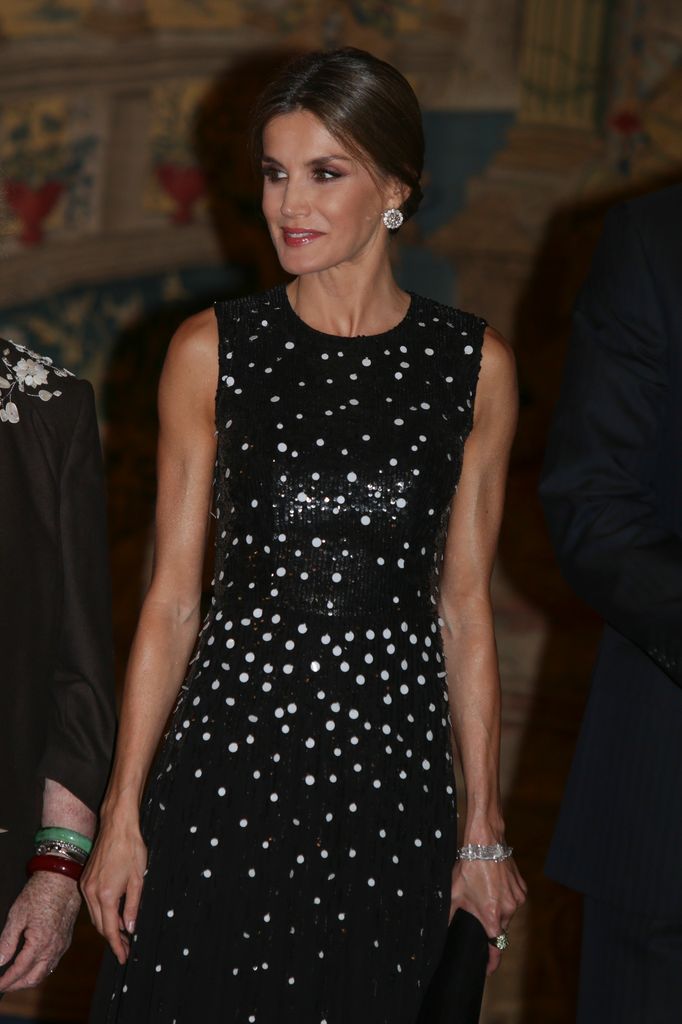 La reina Letizia durante la recepción del presidente Israelí en Madrid, 2017
