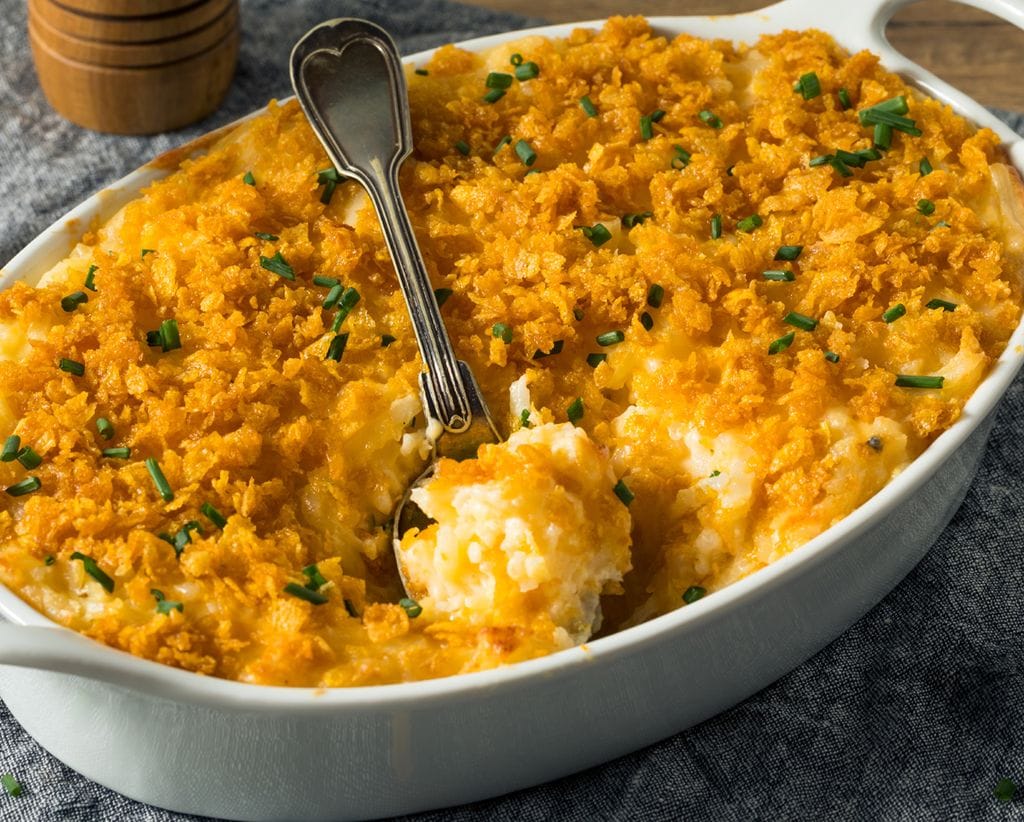 Funeral Potatoes, plato de patatas al horno típico de Estados Unidos