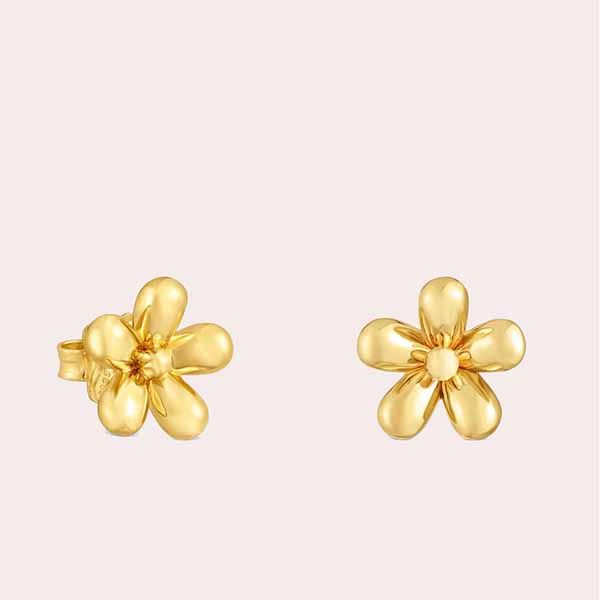 Pendientes Daisy Flor Bañados en Oro de 18 kt sobre Plata Tous