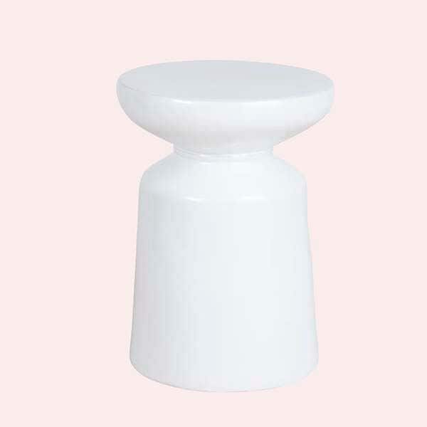 Mesa auxiliar en gres blanco BIANCA