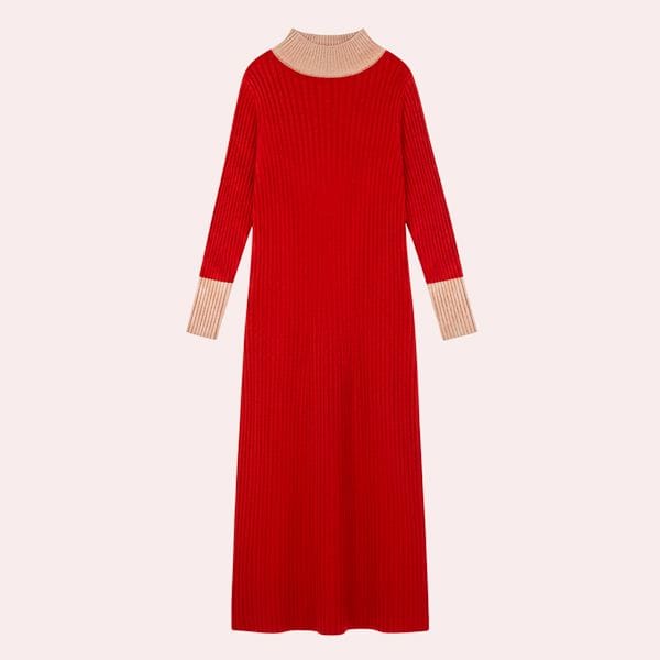 vestido punto simorra bicolor