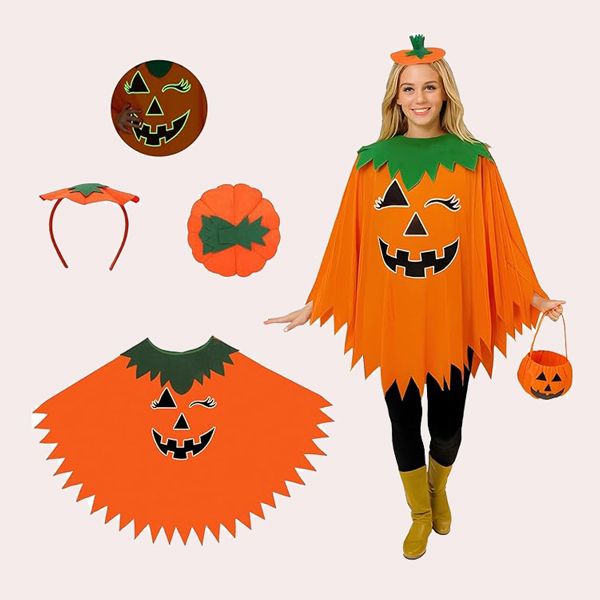 Disfraz de poncho de calabaza