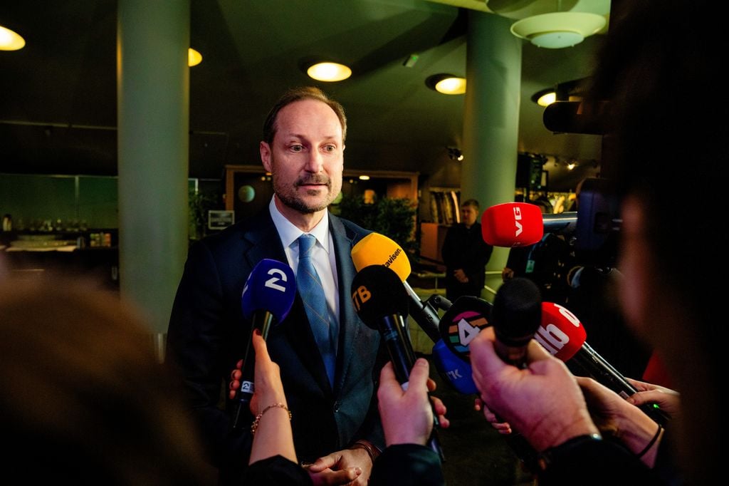 Oslo 20260128. Crown Prince Haakon comments on the upcoming trial against Marius Hoeiby after the Norad conference. Photo: Stian Lysberg Solum / NTB   This text is auto translated