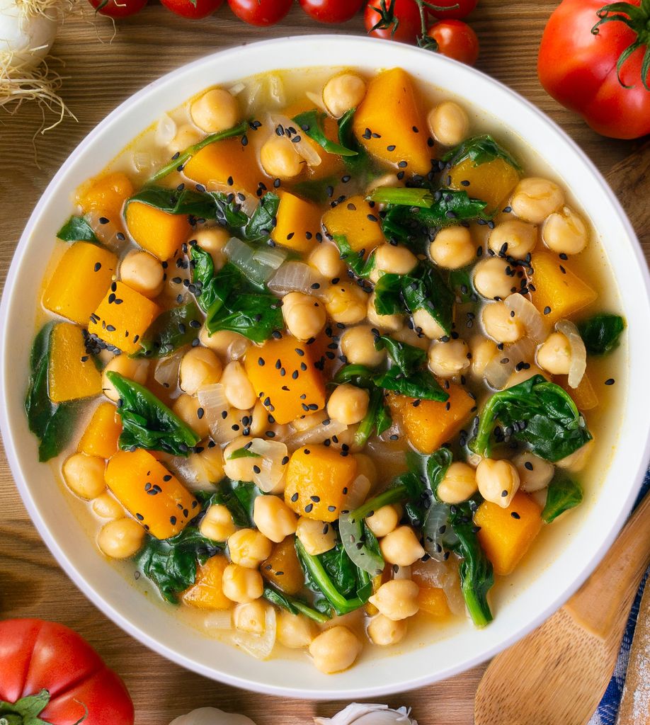 Garbanzos con calabaza.