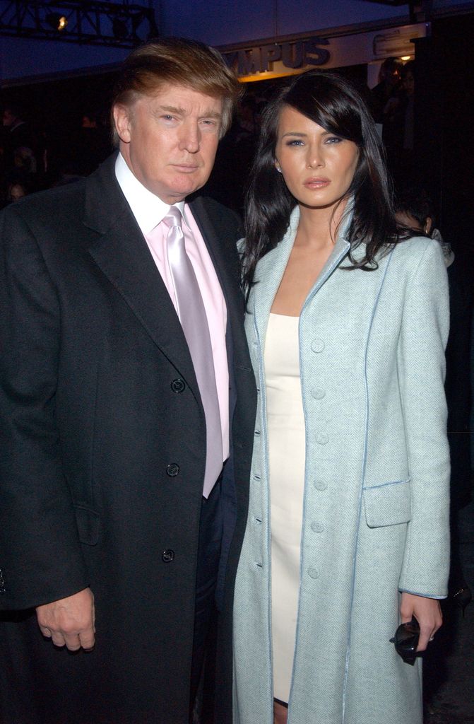 Donald Trump y Melania en Olympus Fashion Week Fall 2004