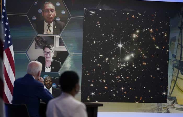 Joe Biden en un acto con la NASA en la Casa Blanac