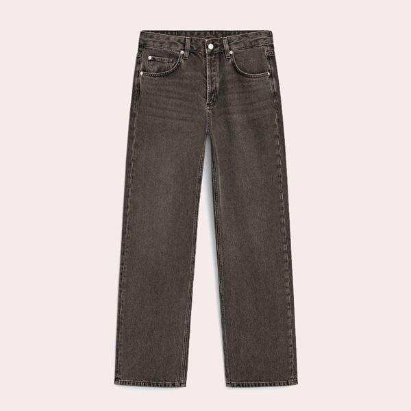 Jeans wide leg tiro medio