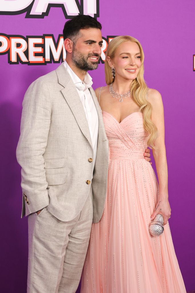 Bader Shammas acompañó a Lindsay Lohan a la premiere de "Freakier Friday" en El Capitan Theatre de Los Angeles, California