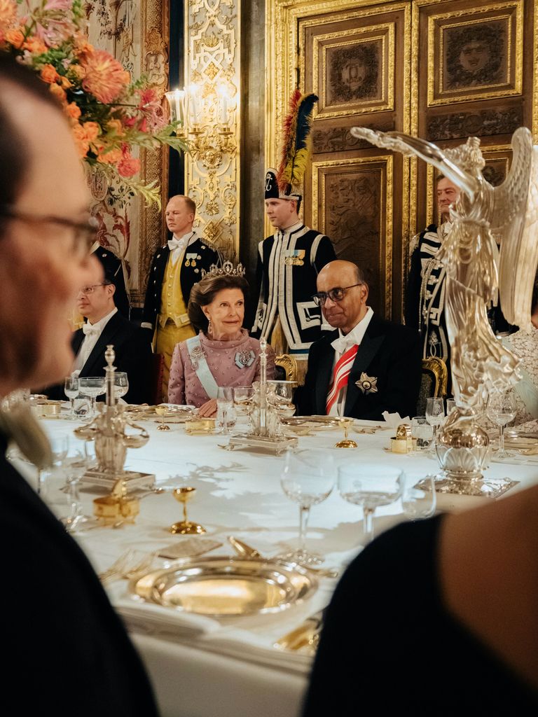 Silvia de Suecia durante el banquete de Estado