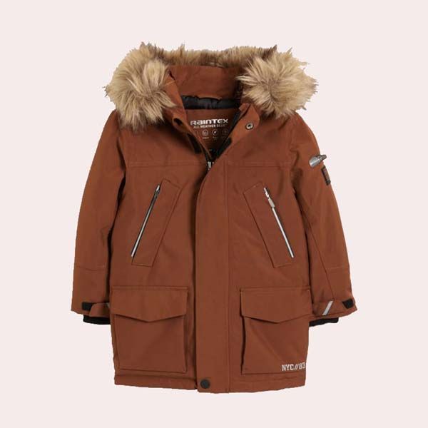 abrigo nino marron ca