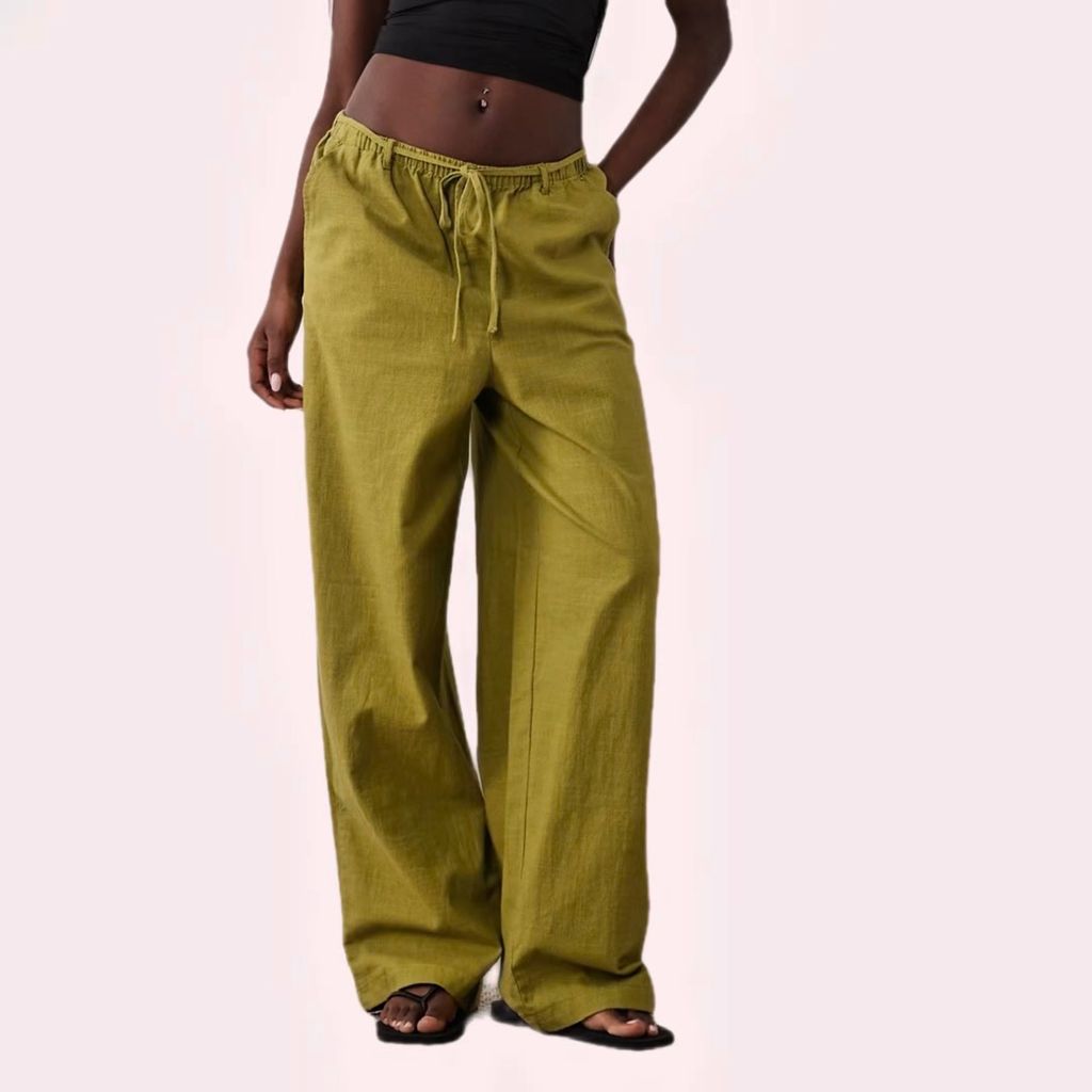 Pantalón de lino verde de Asos