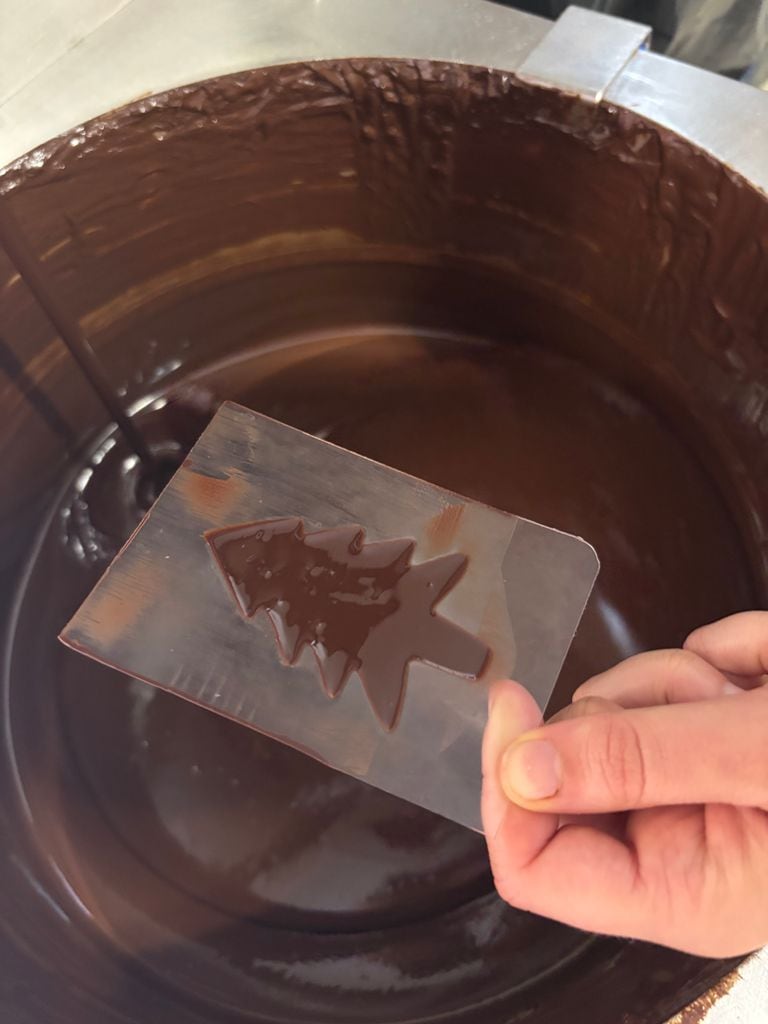 Abeto de Navidad hecho con chocolate.