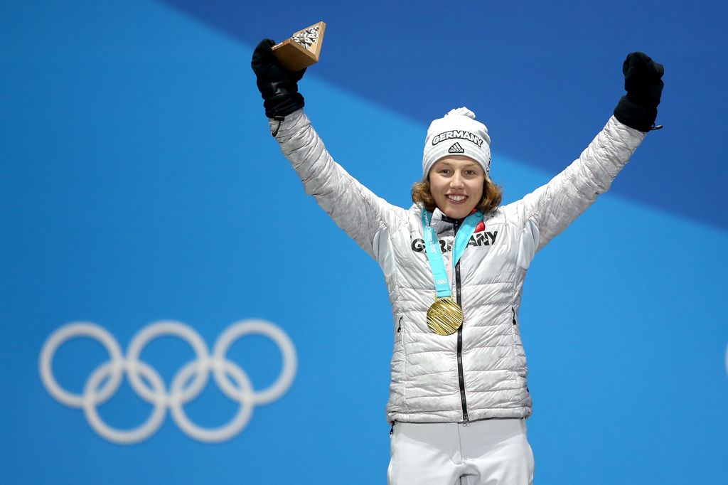 Laura Dahlmeier su triunfo en el Biatlon Women's Sprint en los Juegos Olímpicos PyeongChang 2018.