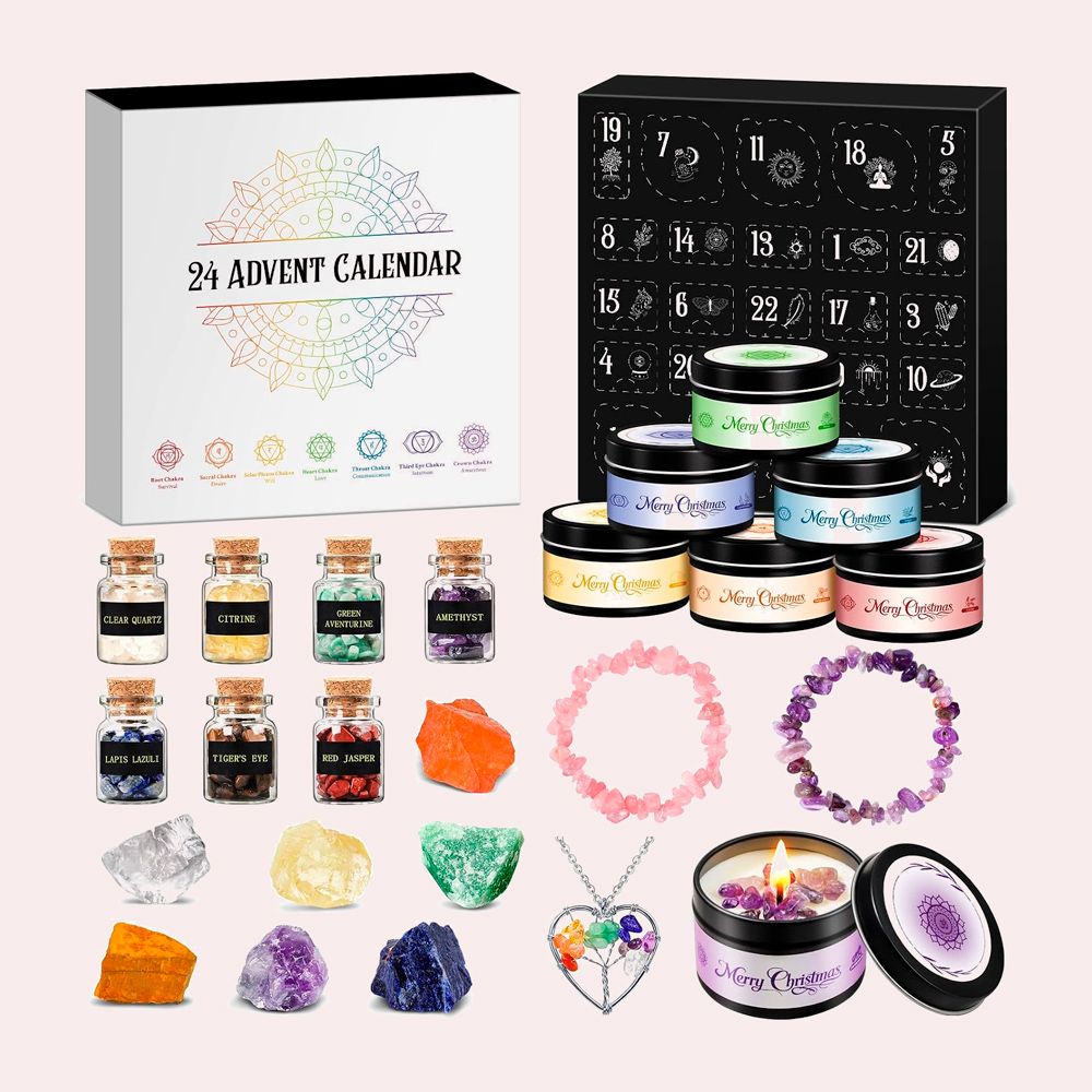 Calendario Adviento 2026 Mujer, Chakra Velas Aromáticas Con Minerales