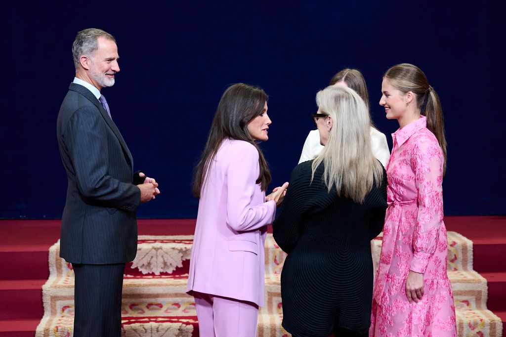 Meryl Streep, con los Reyes y sus hijas en Oviedo hace dos años 