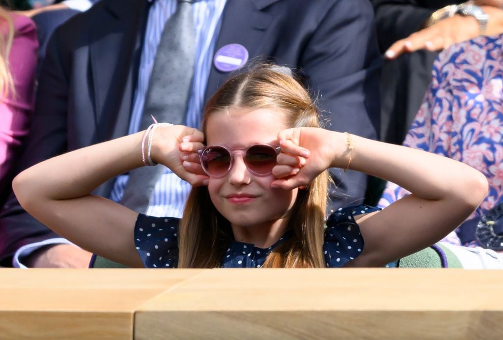 Primer plano de la Princesa Charlotte en el Wimbledon 2024
