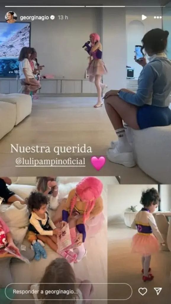 Georgina subió a sus redes sociales este 'reel' en el que podemos ver a Luli Pampín cantando para los hijos que la modelo tiene con Cristiano Ronaldo