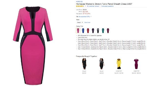El vestido es un modelo sencillo, sobrio y está muy bien de precio ya que está rebajado a 23 dólares (casi 22 euros)
