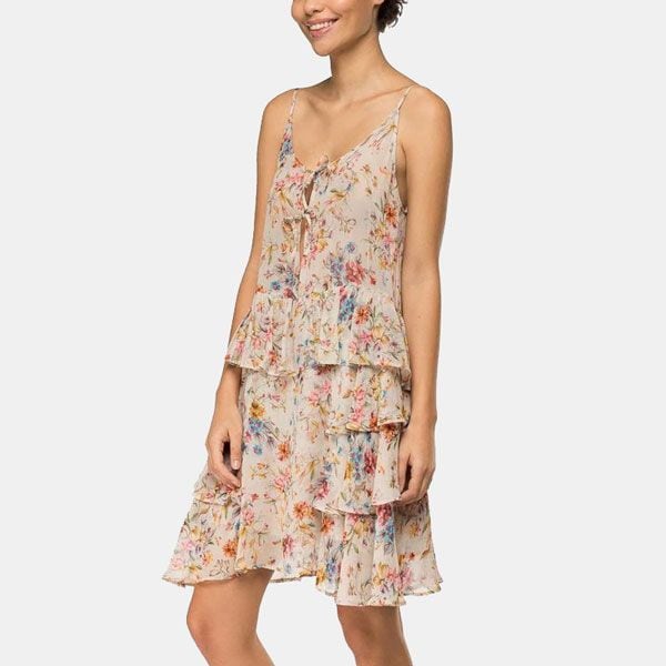 vestido flores volantes