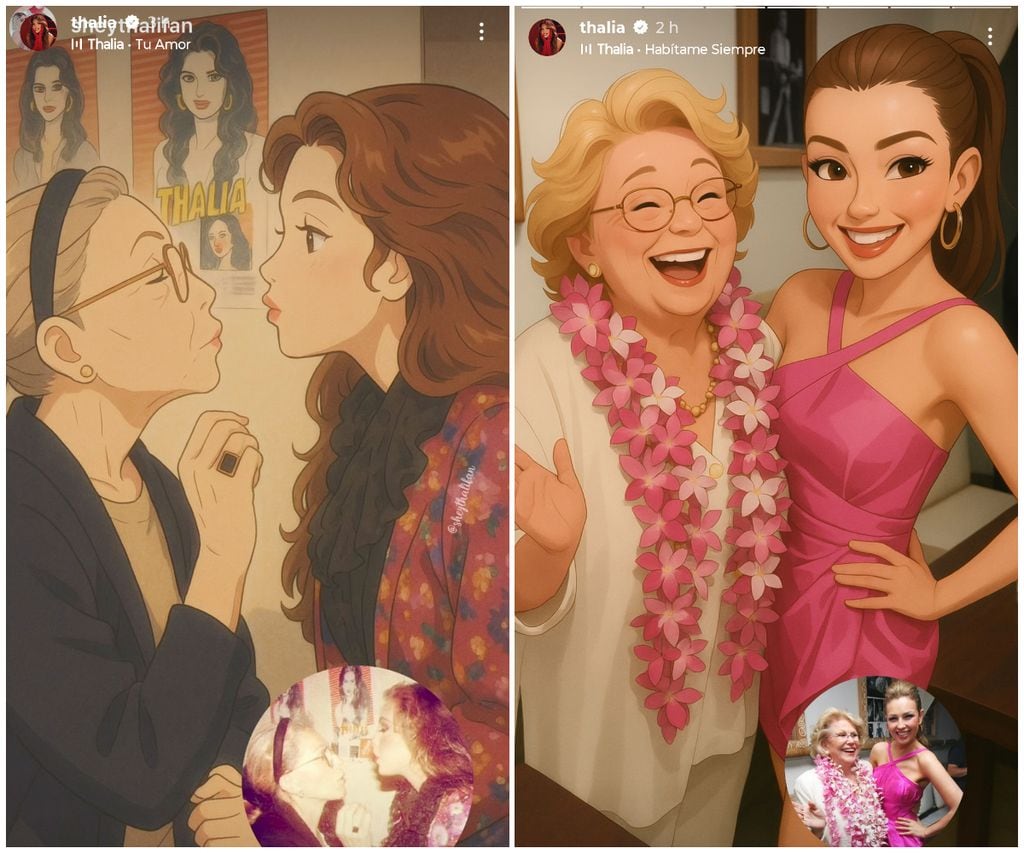Thalía retomó las publicaciones de algunos fans a propósito del aniversario luctuoso de su madre.